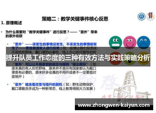 提升队员工作态度的三种有效方法与实践策略分析