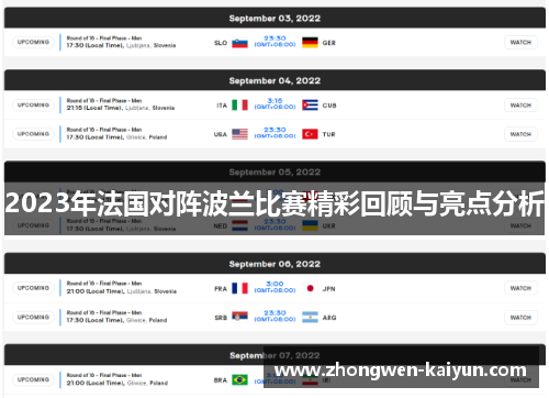 2023年法国对阵波兰比赛精彩回顾与亮点分析